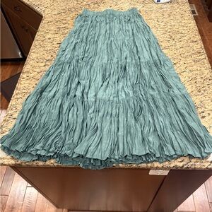 Sedona company sage green Crinkled Tiered Maxi Skirt